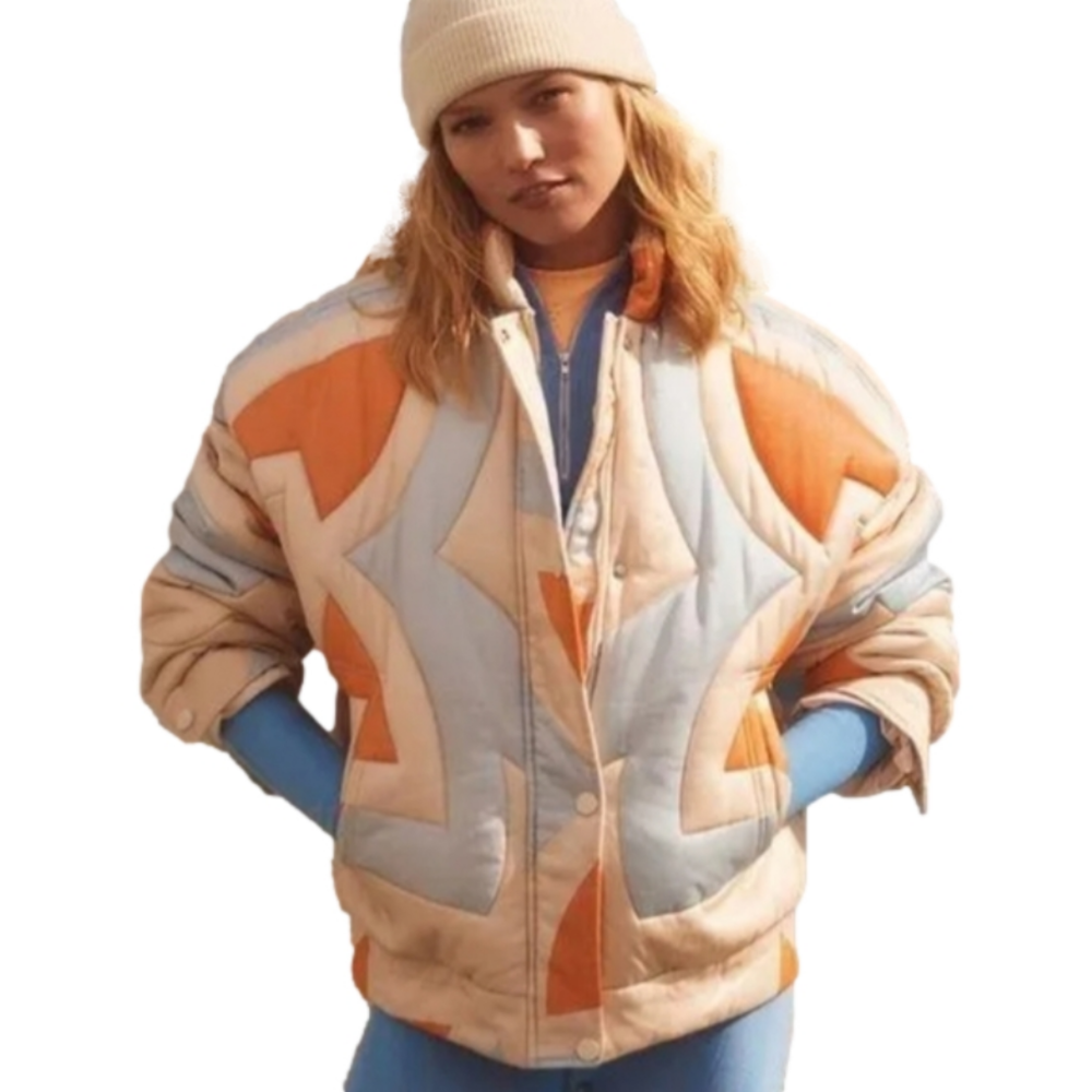 Free People Shine On Retro Puffer Jacket Coat Size Small